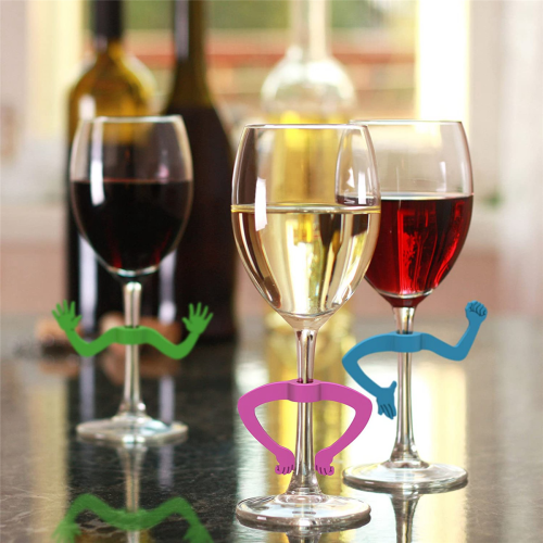 6Pcs Wine Glass Marker Silicone Wine Drink for Party Assorted Colours 1