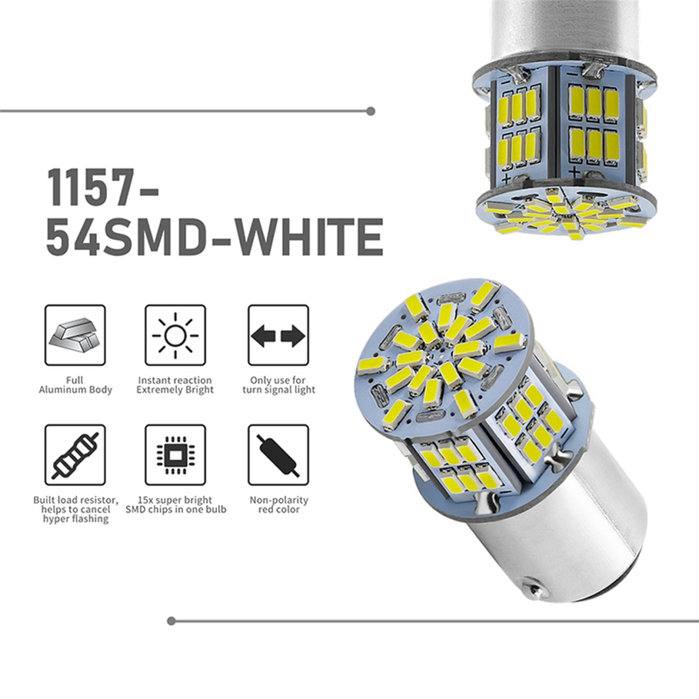 1157 Led Bulb 54Smd 1080 Lumens, 7528 2357 2057 Led Bulbs White/Light 4712829572175