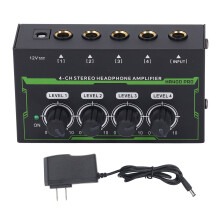 4 Channel Headphone Amplifier Stereo Amp DJ Mixer
