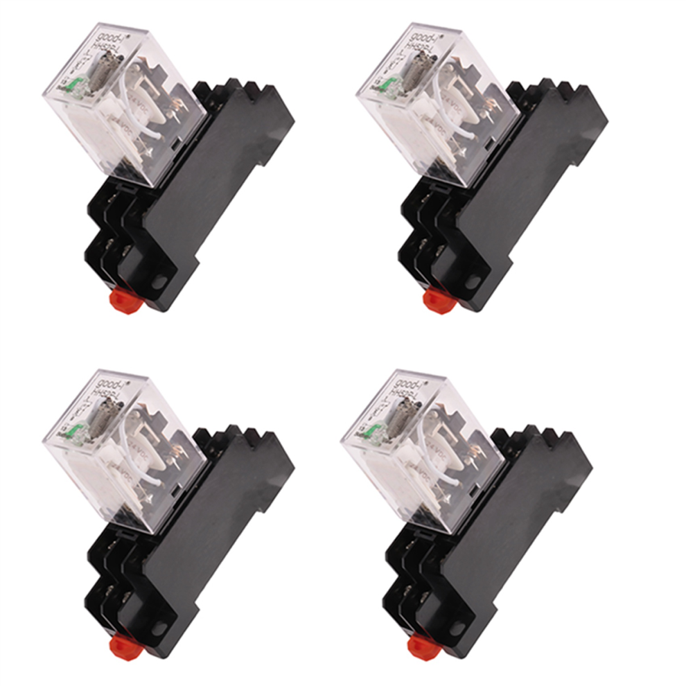 Hh52p Electromagnetic Power Relay With Dyf08a Base, Black+ Clear Blue 4712829574049