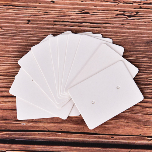 100Pcs Blank Earrings Ear Studs Paper Display Card Hanging White 2