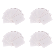 100Pcs Blank Earrings Ear Studs Paper Display Card Hanging White