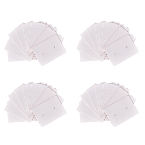 100Pcs Blank Earrings Ear Studs Paper Display Card Hanging White