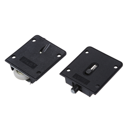Wardrobe Black Plastic Plate 25mm Dia Wheel Sliding Door Roller 1