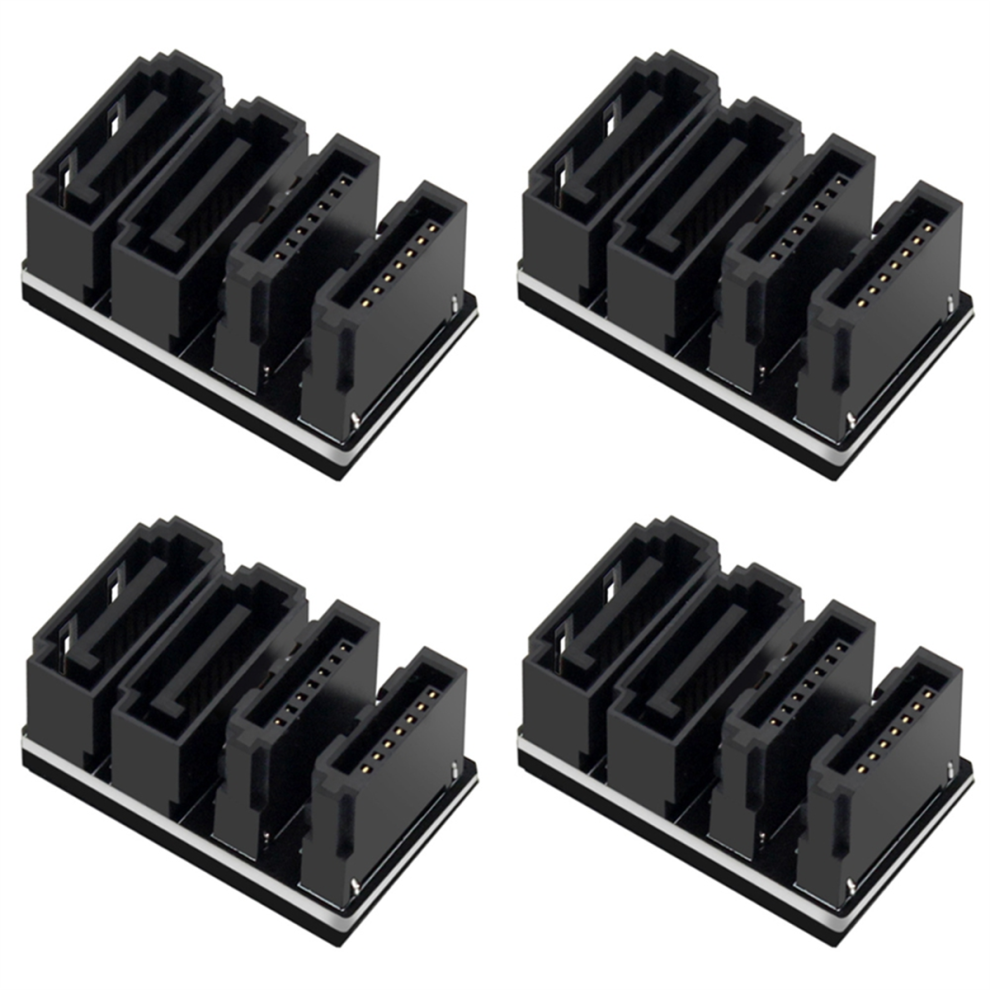 Double Sata 7Pin Female To Double 7Pin Male 180 Degree Angled Adapter 4712829575862