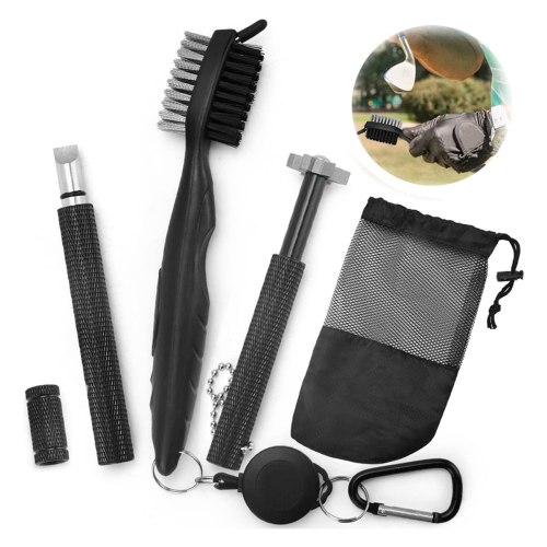 Retractable Golf Brush and 2 Golf Club Groove Sharpener 2