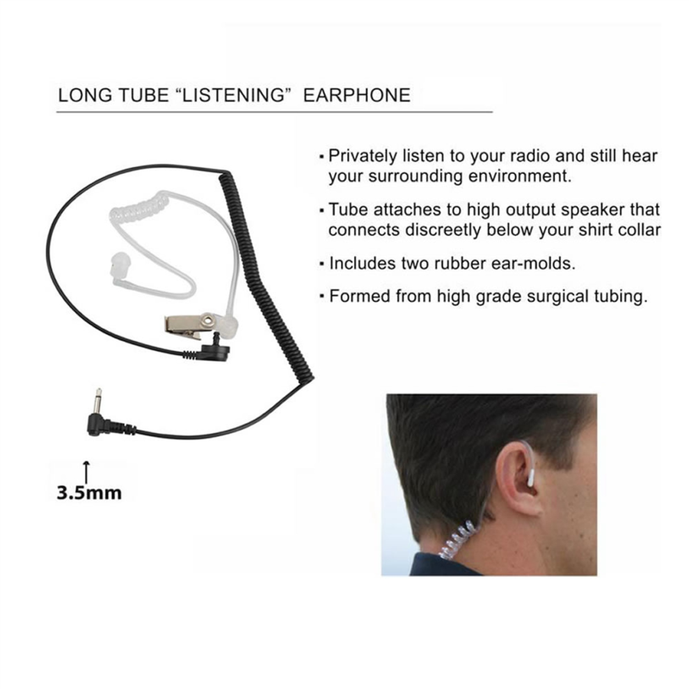 3.5Mm Acoustic Tube Earpiece For Apx7000 Headset Earphone Black/White 4712829586097