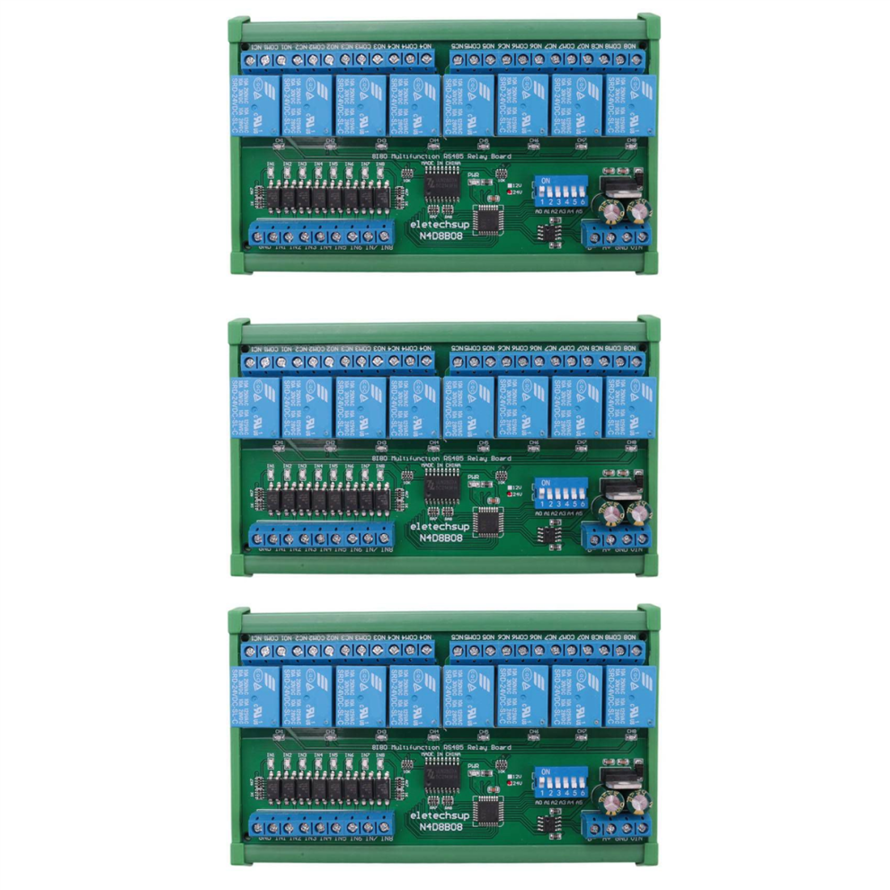 Dc 24V 8 Ch Rs485 Relay Board Modbus Rtu For Plc Automation Control 4712829582976