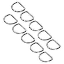 10 Stück D-Ring 316 Edelstahl silber 45 x 37 x 6 mm