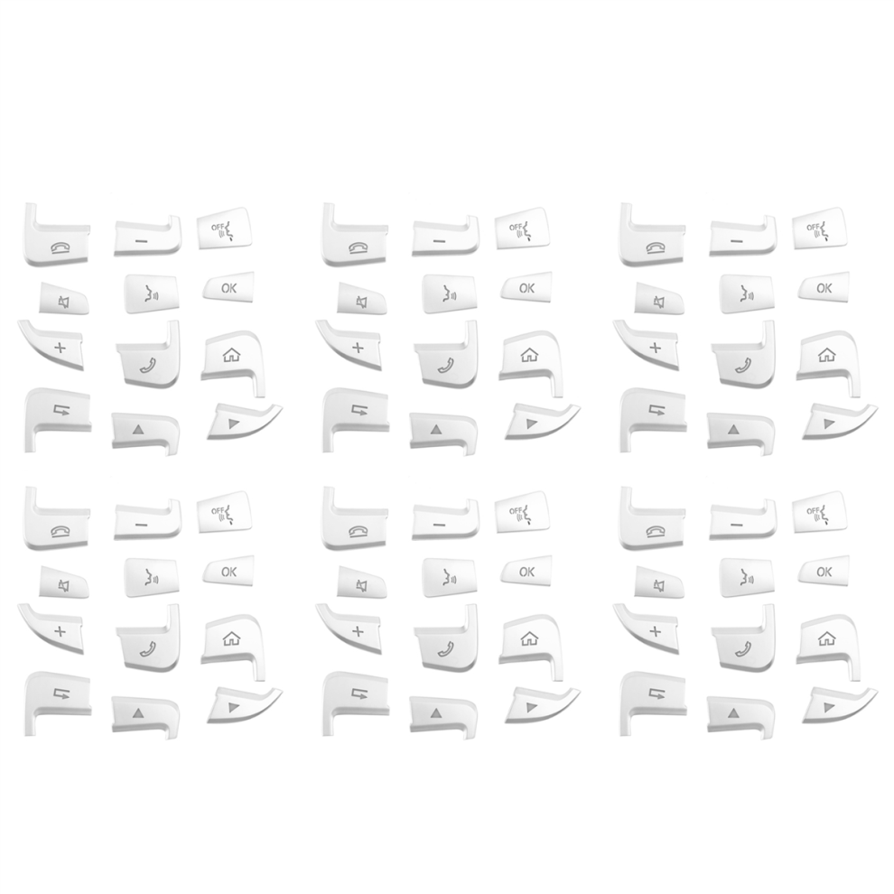 12Pcs Steering Wheel Button Covers Trim Stickers Silver 4712848332460