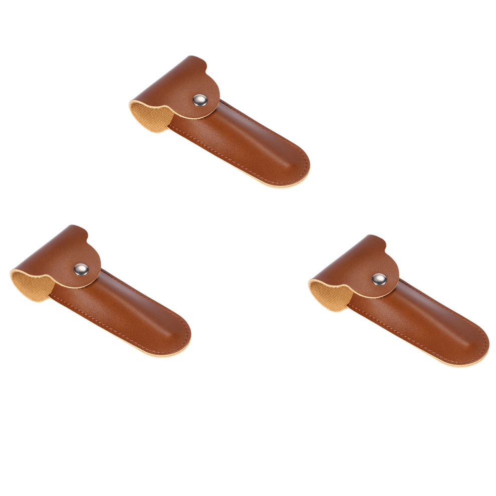 Brown Case Manual Double Edge Safety Razors Container Pu Leather Bag