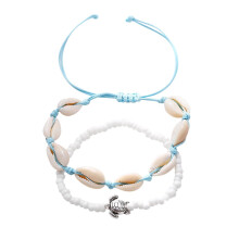 Valentinstagsgeschenk Muschelsand Schildkröten Anhänger Fußkettchen Türkis Steinperlen Charm Metalllegierung Einheitsgröße