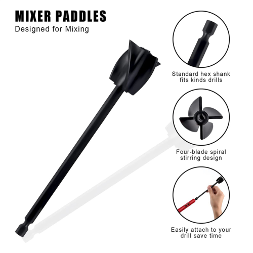 Resin Mixer Paddles, Epoxy Mixer Attachment for Drill, Reusable(6Pcs) 2