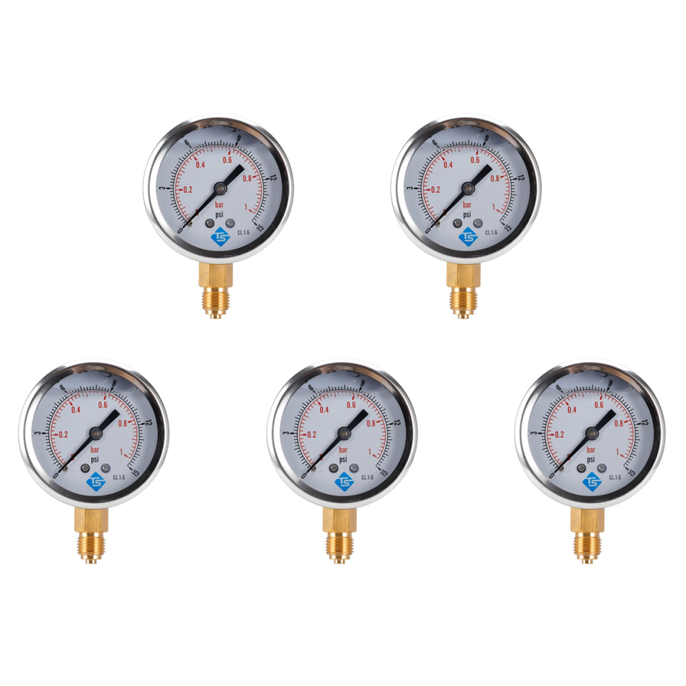 Low Pressure Pressure Gauge 0-1Bar 0- 15Psi 1/4 Inch 68Mm Dial 4712848343619