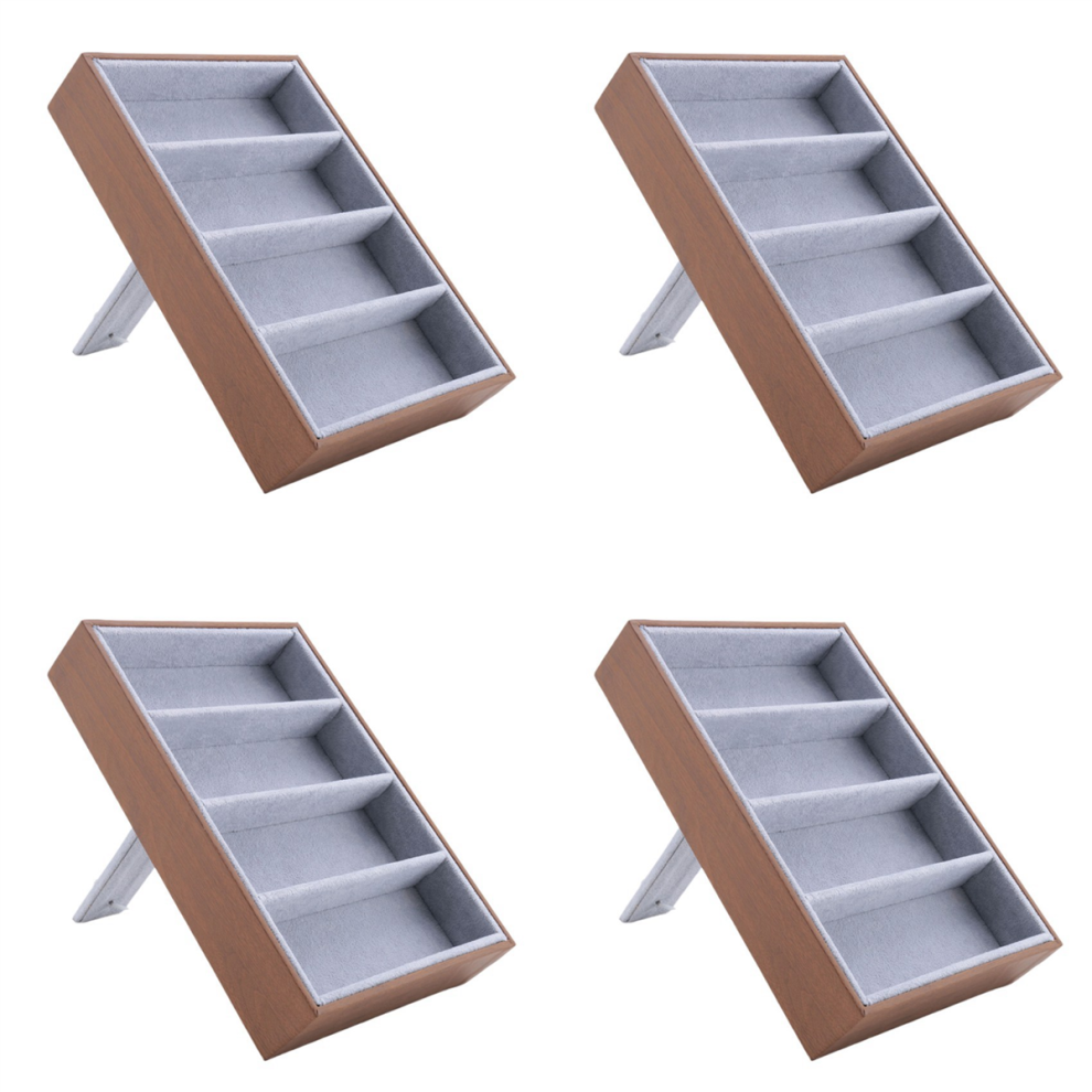 Brown Sunglasses Display Glasses Cases 4 Grids Sunglasses Display