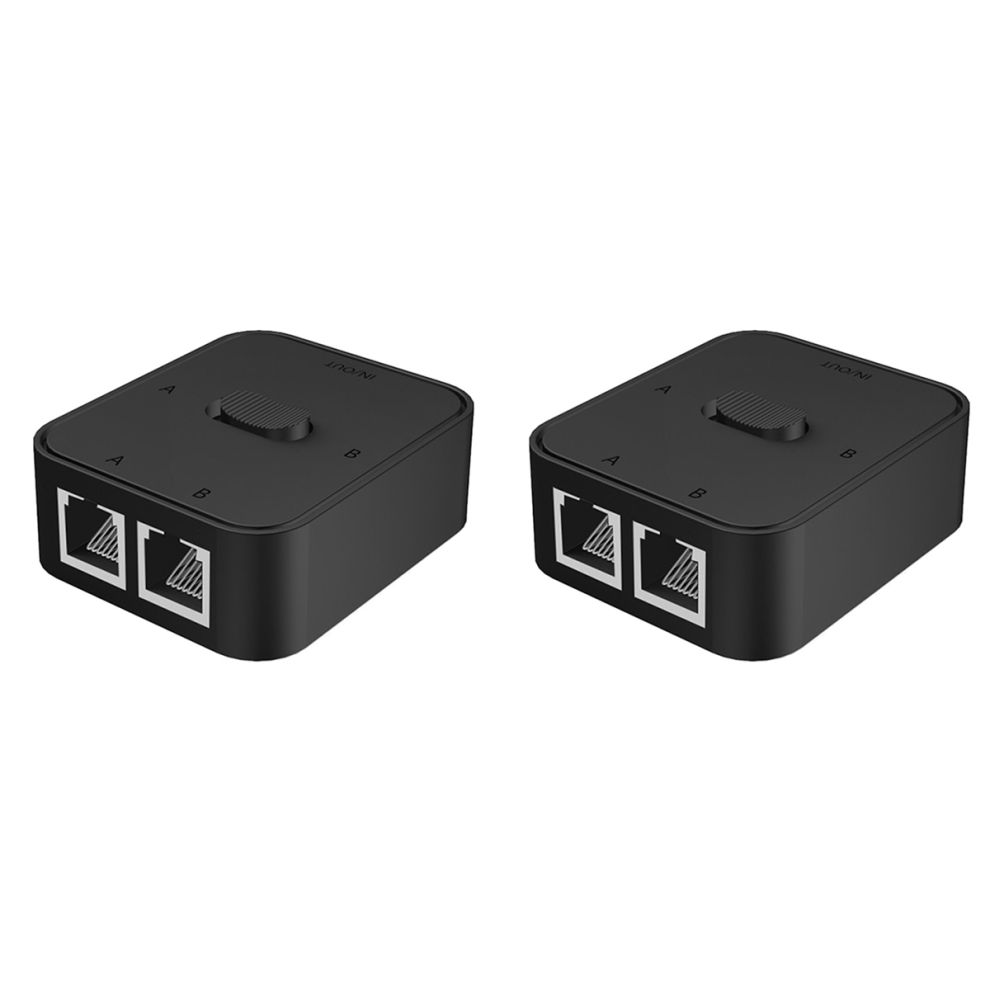 Black 2 Port Gigabit Network Switch Rj45 Switch Network Splitter