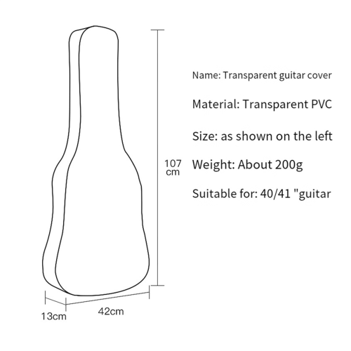 Guitar Dust Cover Transparent Translucent Dust-Proof Waterproof 1