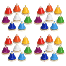 Desk Bells, 8 Notes Diatonic Metal Hand Bells, Rainbow Music Bells
