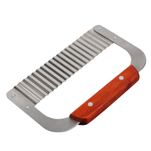 Stainless Steel Cutting Tool Potatoes Chips Cutter with Wooden Handle 2