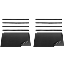 4 Pcs Black Oven Shelf Silicone Rack Guard + 2 Pcs Oven Liners Mat