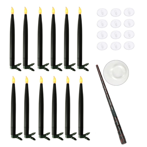 Hanging Floating Flameless Candles Christmas Candles Black B 1