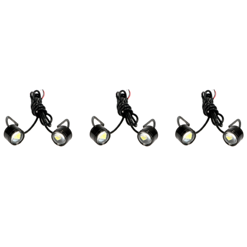 2 Pcs White LED Motorcycle Headlight Spotlight Daytime Running Light