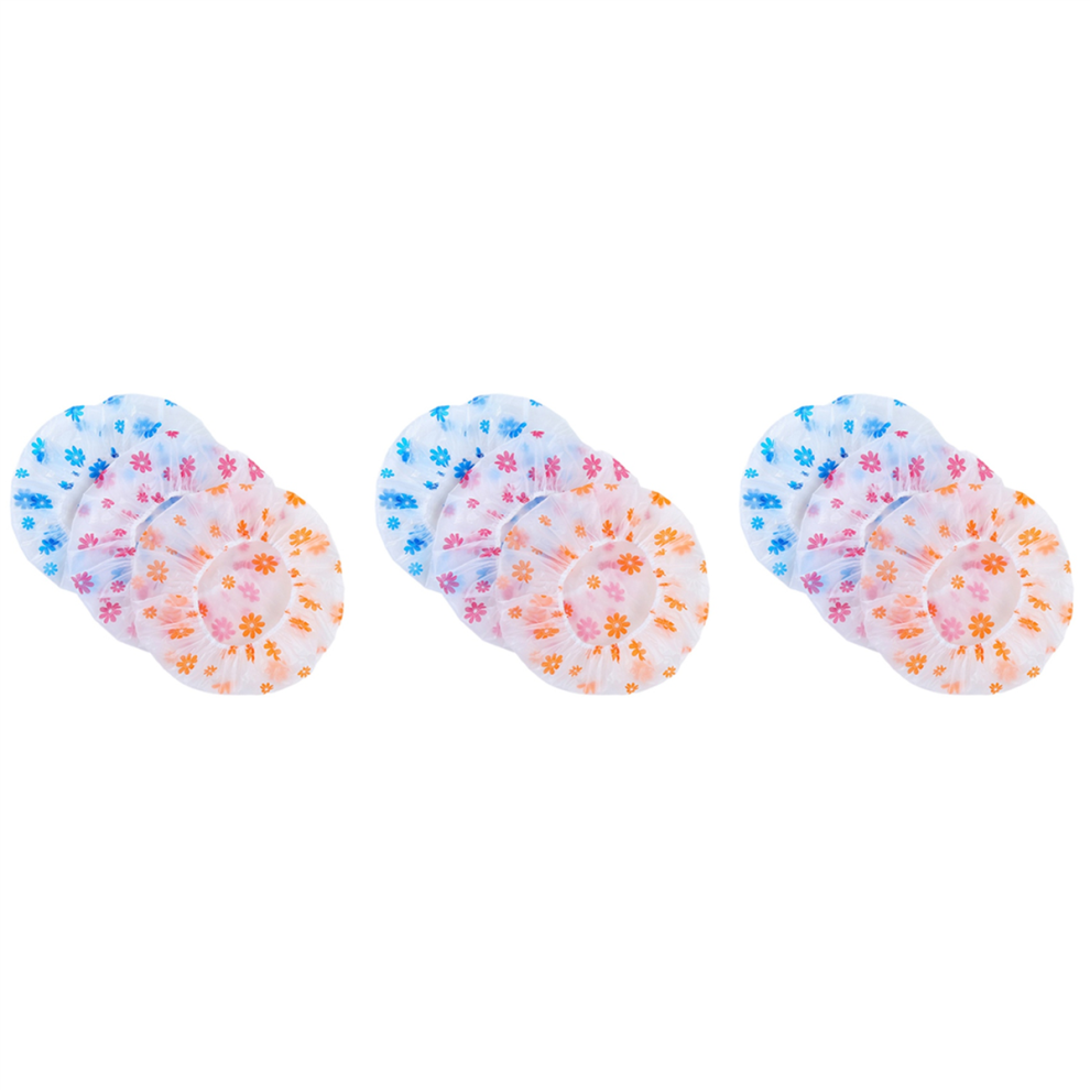 10Pcs Waterproof Shower Cap Elastic Bath Hat for Women Reusable