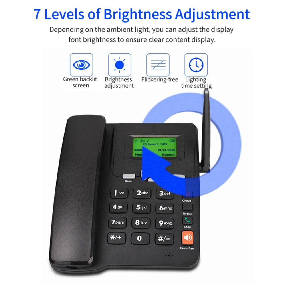 Cordless Phone Desktop Telephone Support Gsm 850/1800/1900Mhz Eu Plug 4711942525969