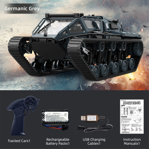 Full Scale Tracked Tank RC Car Model for Children Gift Gray 1