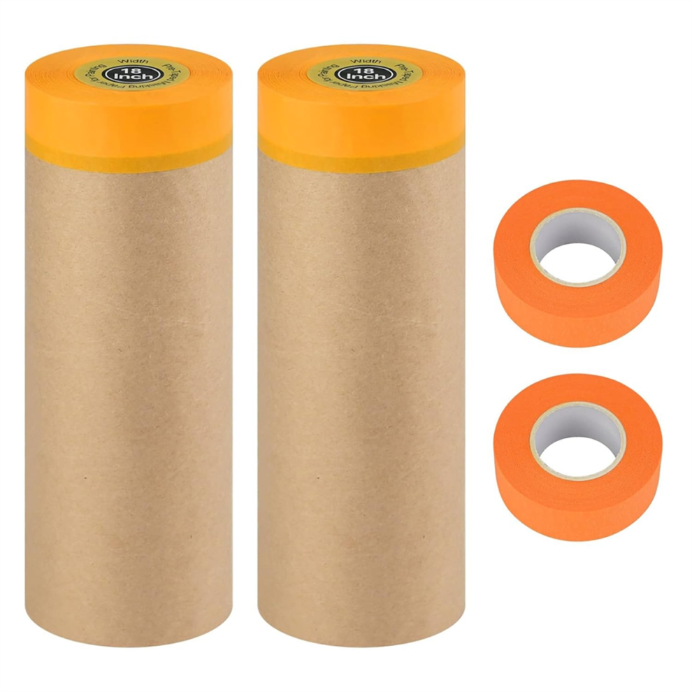 Pre-Taped Masking Paper, Tape And Drape Painters Paper Rolls 4713629189549