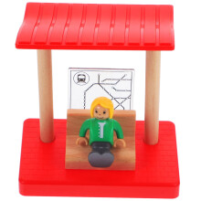 1 Set Wooden Railway Accessory Set with Figures for Creative Scenes, Promotes Fine Motor Skills, From 3 Years, Safe Material
