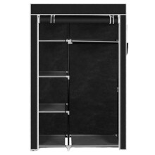 Portable Closet Storage Organizer Wardrobe Clothes Rack Black