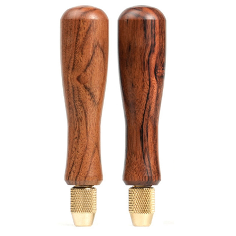 2Pcs Wood File Handle Wooden Handles With Brass Collet Chuck 4713629193911