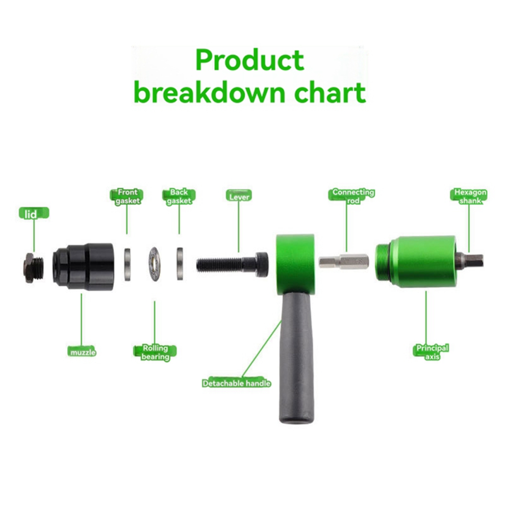 Electric Aerodynamic Rivet Tool Kit With M3 M5 M6 M8 M10 Rivet 4713629197070