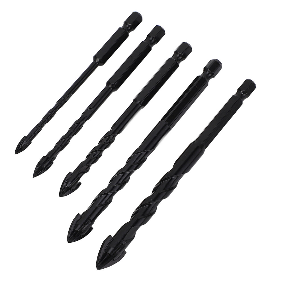 5Pcs Masonry Drill Bits Set 1/4" Hex Cemented Carbide | Sizes 5Mm-12Mm 8421340667845