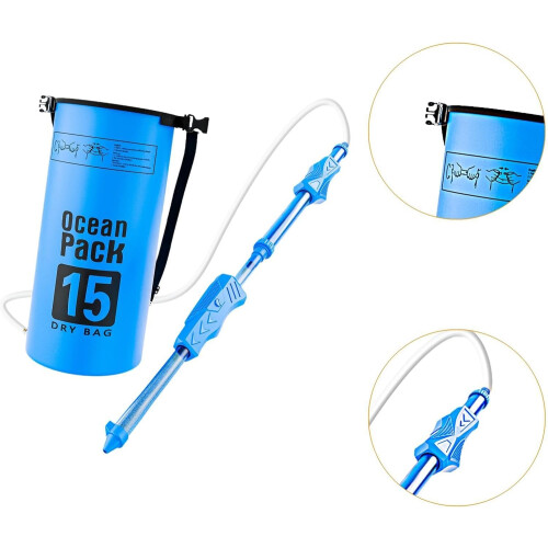 Backpack Water Soaker Toy with Adjustable Shoulder Strap for Kids, Large Capacity, Blue 2