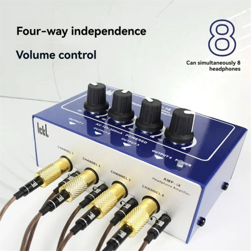 AMP- i4 Professional Headphone Amplifier 4 Control Knobs 2
