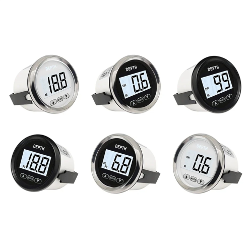 Marine 52mm Digital Depth Gauge Indicator with Transducer,12V WS 1