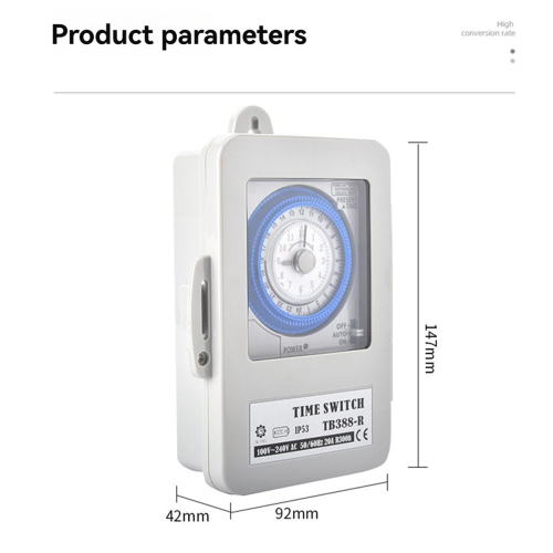 TB388R Mechanical 24 Hours Timer Switch Electrical Timer Switch Box 2