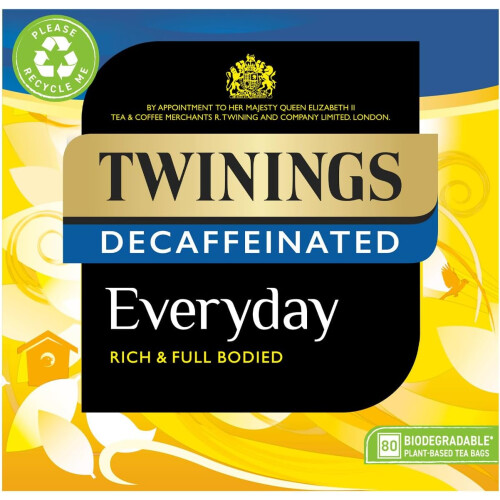 Twinings Twinings Decaffeinated Everyday Tea 320 Tea Bags,80 Count (Pack of 4) 1