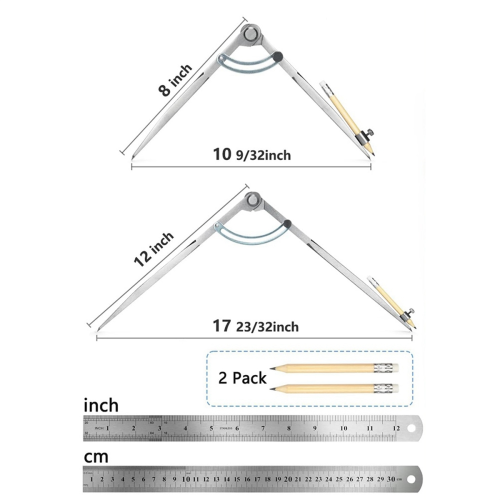 Woodworking Compass Geometry Tool with Pencil Holder 300mm 1