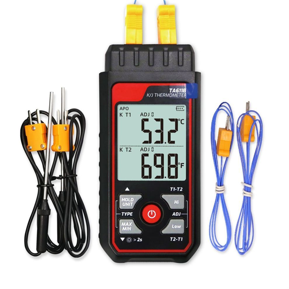 Digital Thermocouple Thermometer Dual-Channel K/J Type Thermometer