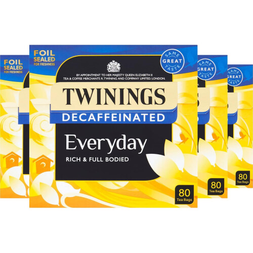 Twinings Twinings Decaffeinated Everyday Tea 320 Tea Bags,80 Count (Pack of 4)