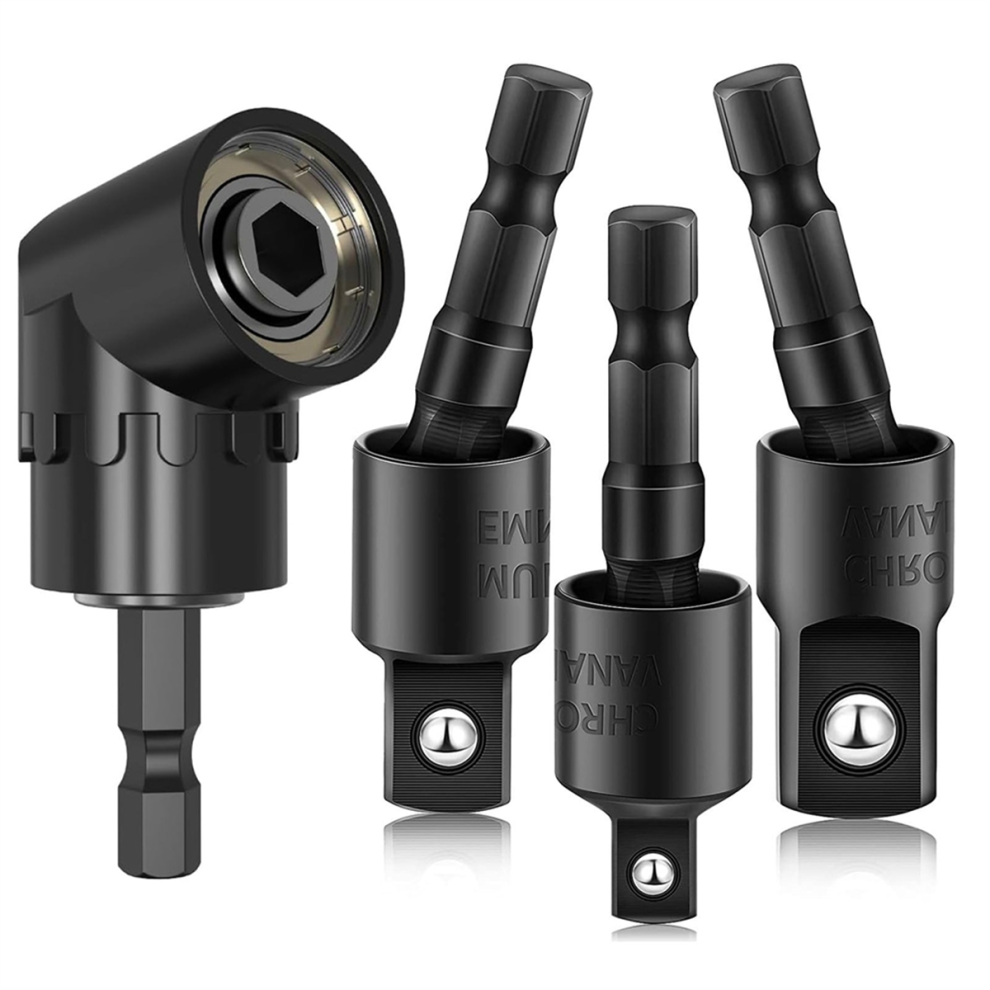 4Pcs Right Angle Drill Attachment Impact Grade Power Hand Tool 4713629124397
