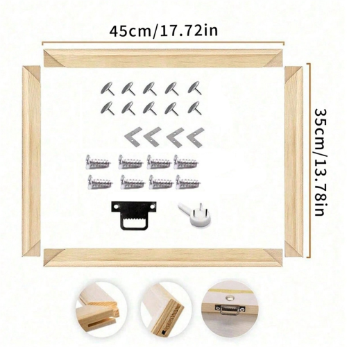 2 Pack 12inx16in DIY Wood Canvas Stretcher Bars, Canvas Frames Kit 1