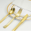 25 Pre Rolled Gold Plastic Silverware - Silverware Set 5