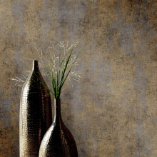 Charcoal Concrete Effect Wallpaper Taupe Brown Gold Metallic Textured Vinyl