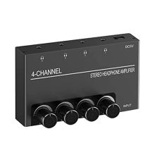 4 Channel Headphone Amplifier, with 3.5MM Output &3.5MM Audio Input