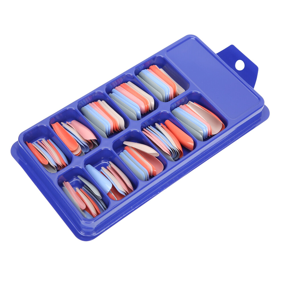 Full Cover Nail Tips Home Salon Fake Nails Colorful Manicure Tool 01