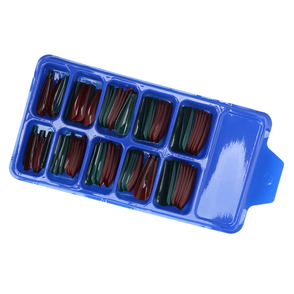 Pure Color Full Cover Nail Tips 100pcs ABS Colorful False Nails for Home & Salon